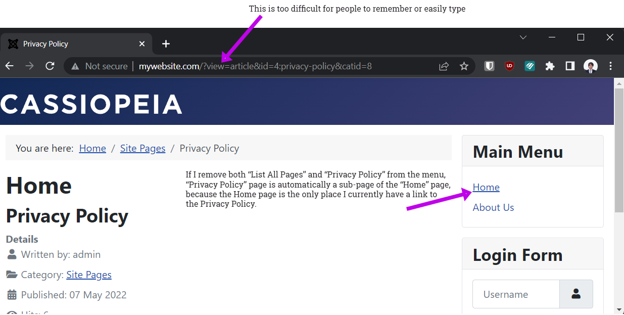 privacy from home links removed