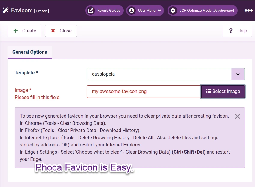 screenshot of phoca favicon