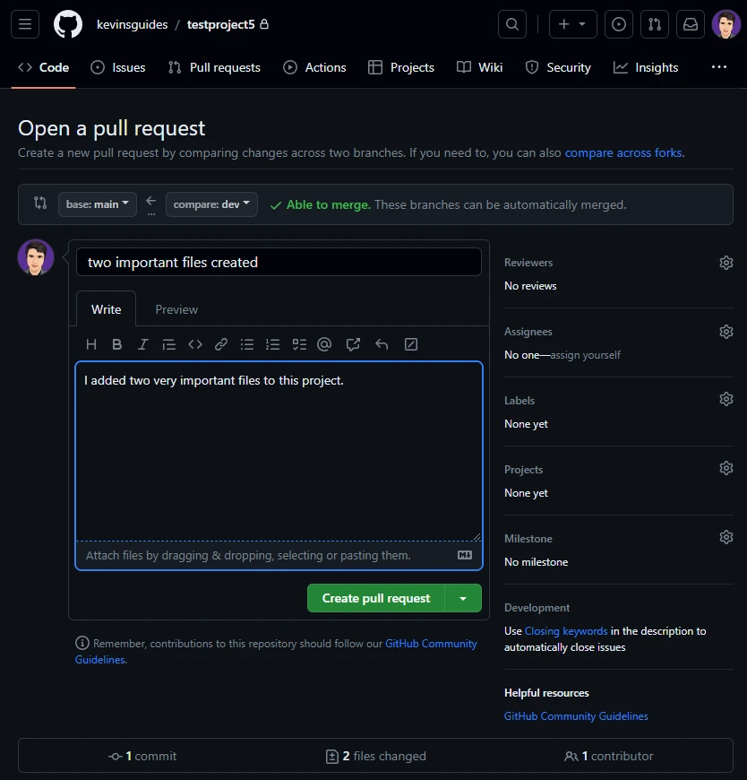 open-pull-request