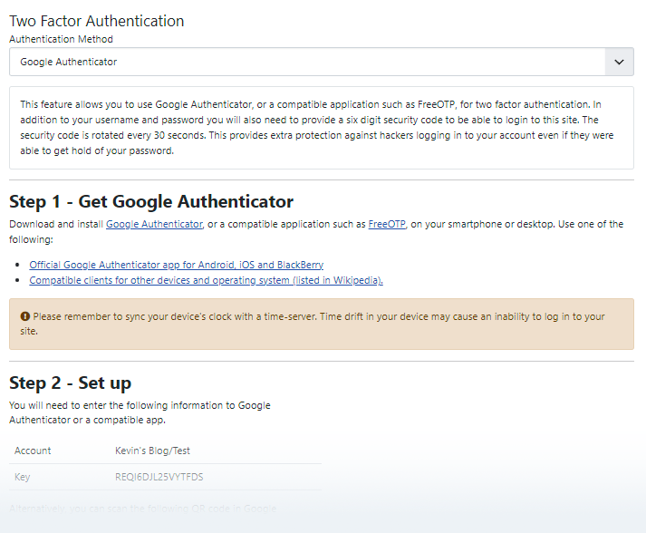 User Enables 2FA