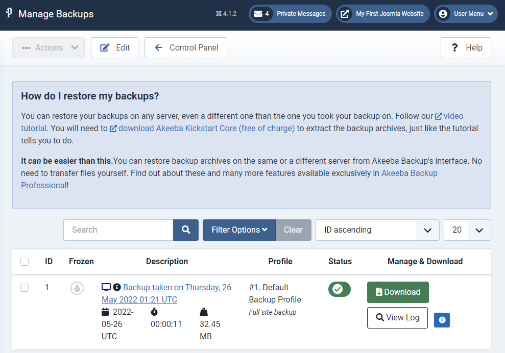 akeeba-manage-backups