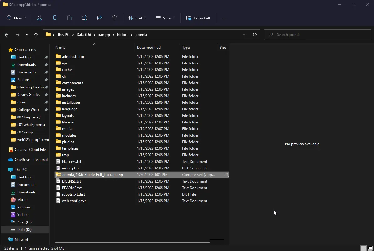 Directory After Extraction