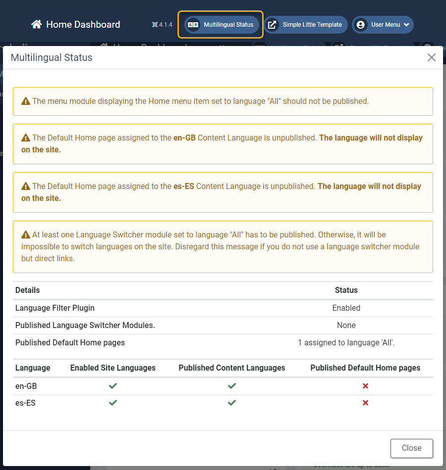 Multilingual Status Mod