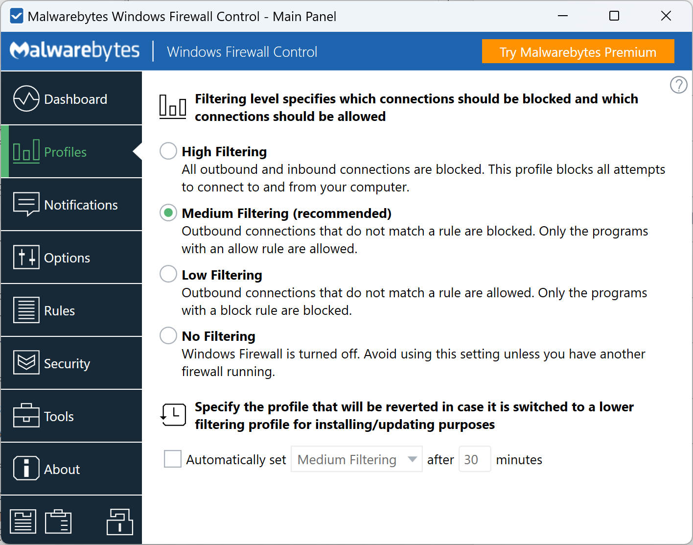 Windows Firewall Control Dashboard